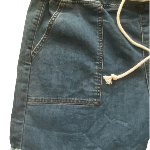 !It Jill Comfort Drawstring High-Rise Cuff Denim Blue Jean Shorts Size 14 NWT - Picture 5 of 10